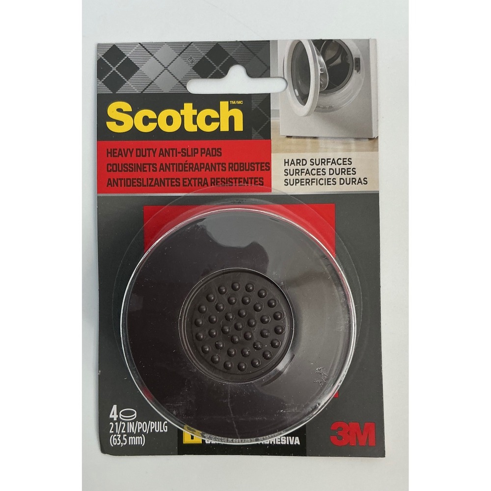 Scotch Heavy Duty Anti-Slip Pads Furniture Grippers Hard Surfaces 4 Count